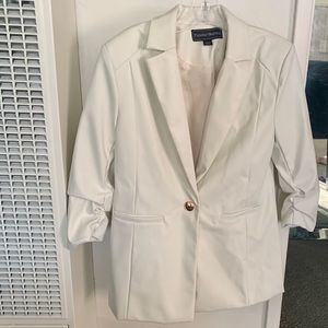White leather blazer